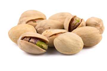 Heap of salted pistachio nuts