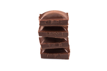 Stack of chocolate pieces