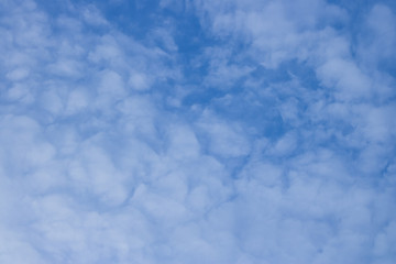 Fototapeta na wymiar Fluffy white clouds drifting into the blue sky.