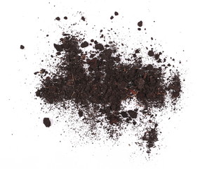 pile dirt isolated on white background, with clipping path