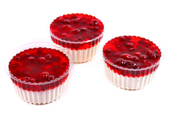 Three sweet desserts with a cranberries