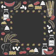 Autumn farm harvest product illustration frame template