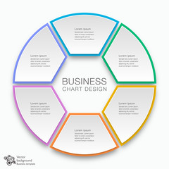 Business Chart Design 6-Step #Vector Graphic 
