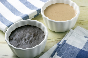 Chocolate and peach mousse