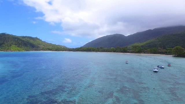 Aerial Panorama Of Anse L'Islet, Port Glaud, Mahe Island, Seychelles