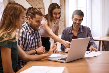 Professional team looking at a presentation