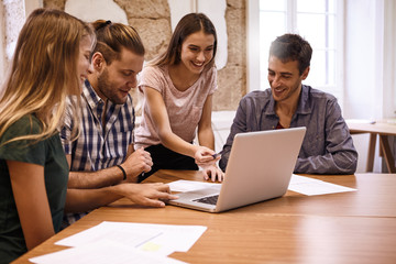 Professional young team watching a presentation