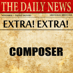 composer, newspaper article text