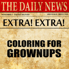 coloring for grownups, newspaper article text