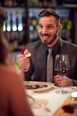 Man engaged girlfriend in restaurant