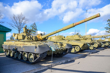 On the territory of historical and cultural complex "Stalin Line" near Minsk represented military equipment.