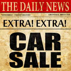 car sale, newspaper article text