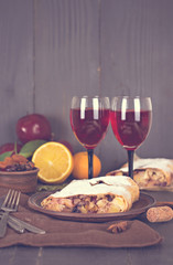 strudel and wine