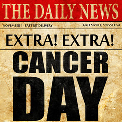cancer day, newspaper article text