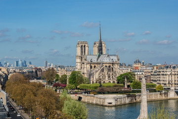 Fototapeta na wymiar Cathedral Notre Dame de Paris on Cite Island, Paris, France.