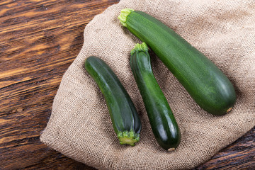 zucchini on a wooden background