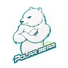 Emblem of a polar bear crossed arm
