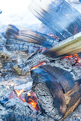 Campfire in winter