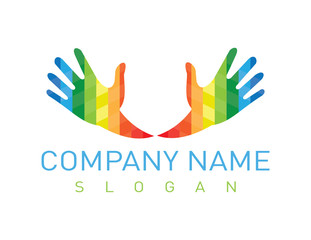 Team work hands design