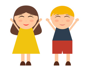 Cartoon boy and girl