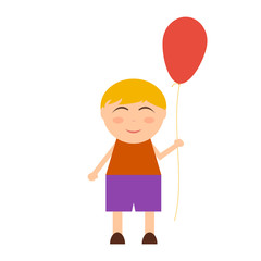 Funny cheerful boy with balloon
