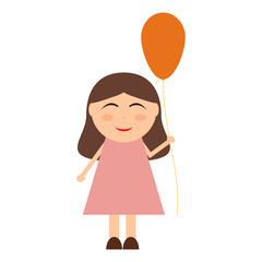 Cheerful little girl with balloons