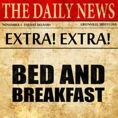 bed and breakfast, newspaper article text