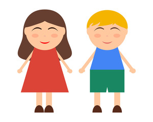 Cartoon boy and girl