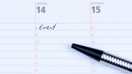 Terminkalender mit Eintrag - Event