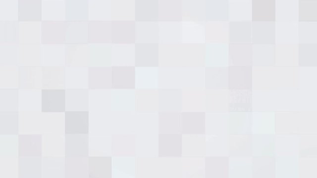 Computer generated animated white blinking squares background for use as a desktop screen saver, text overlay, or subtle design element background for corporate presentations.