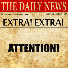 attention!, newspaper article text