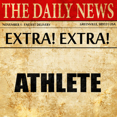 athlete, newspaper article text