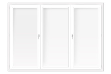 three-leaved window isolated on the white