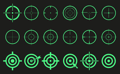Target set icons sight sniper symbol isolated, crosshair and aim vector illustration stylish for web design EPS10