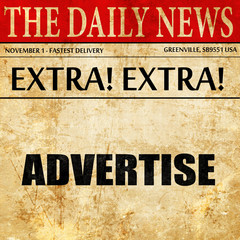 advertise, newspaper article text