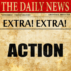 Obraz premium action, newspaper article text