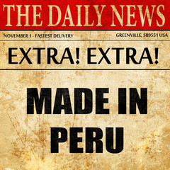 Made in peru, newspaper article text