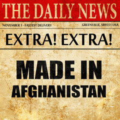 Made in afghanistan, newspaper article text