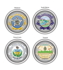 States of USA seals. Vector.