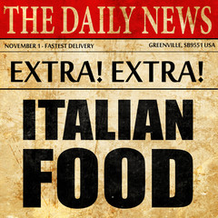 italian food, newspaper article text