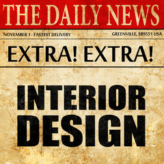 interior design, newspaper article text