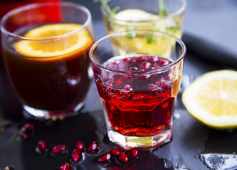 Pomegranate cocktail glass