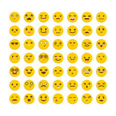Set of emoticons. Cute emoji icons. Big collection with differen