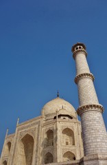 The landmark Taj Mahal monument, a UNESCO World Heritage Site, in Agra, India