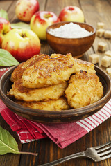 Sweet pancakes with apple