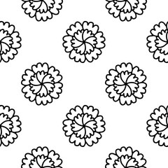 Coloring book Doodle vector flowers Pattern