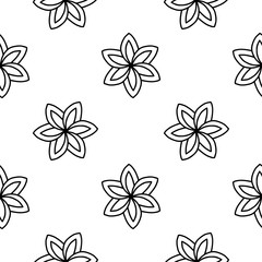 Coloring book Doodle vector flowers Pattern