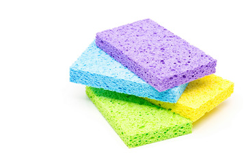 Set of clean cleaning sponges