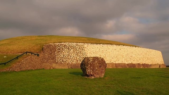 Newgrange - an Ancient Monument From the Neolithic Period in County Meath, Ireland, Located on the North Side of the River Boyne. Large Circular Mound With an Inner Stone Passageway and Chambers.
