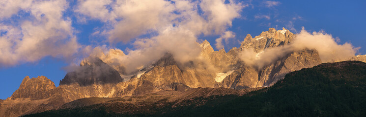 Alps peaks in Chamonix area